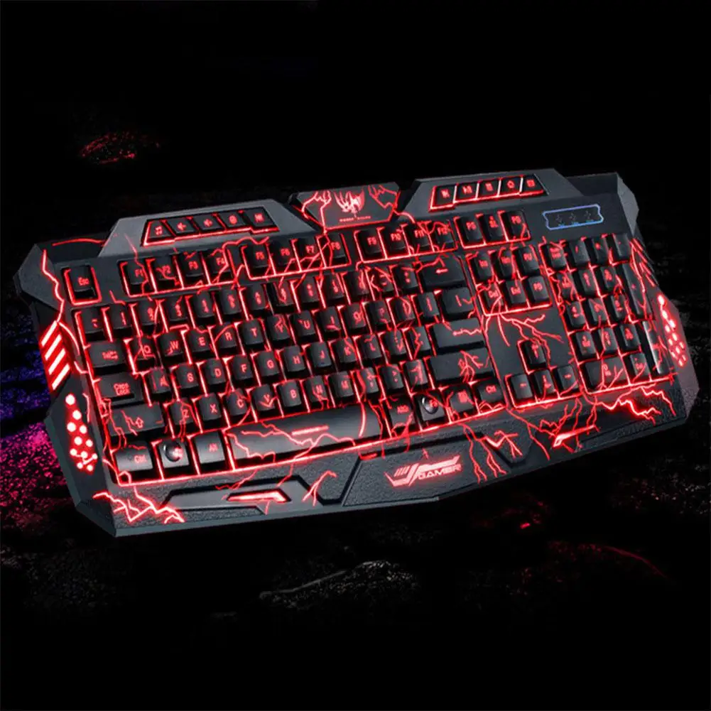 EastVita Трехцветная компьютерная игровая клавиатура с подсветкой Teclado питанием от