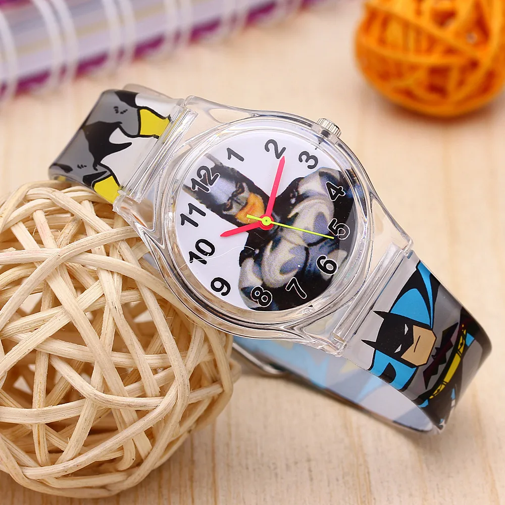 Мальчиков 50 м Водонепроницаемый часы силиконовые детские спортивные часы Мультфильм Человек-паук студенты бренда Saats Камуфляж для малышей