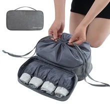 Waterproof Bra Bag Drawing Rope Design Travel Cationic Underwear Bags Multilayer Toiletry Bag Zipper Package Large Capacity