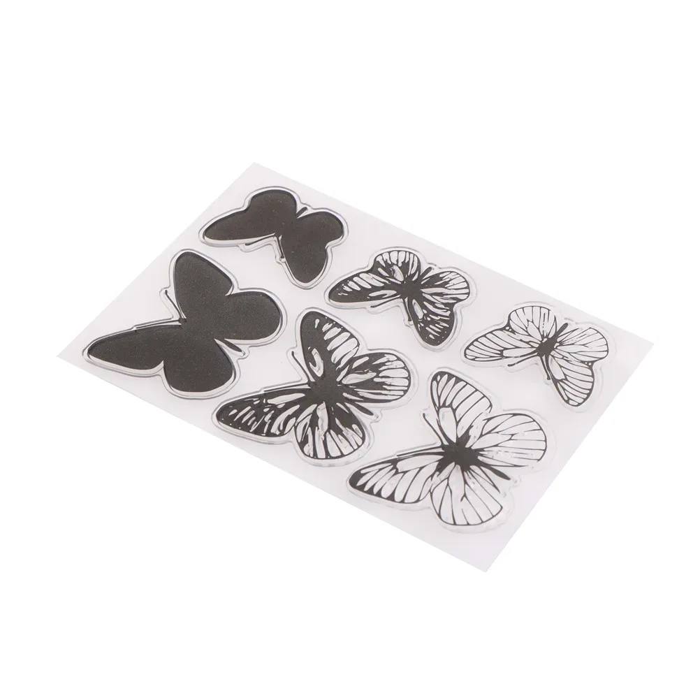 

For DIY Scrapbooking/Card Making/ Decoration Supplies Eco-friendly Transparent Stamp Solid block butterflies