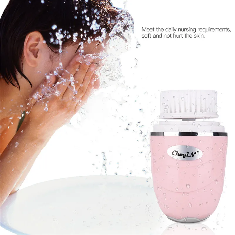 

USB Rechargeable Electric Facial Cleaner Brush Replaceable Brush Heads Exfoliante Quick Makeup Removal Face Cleansing Device P36