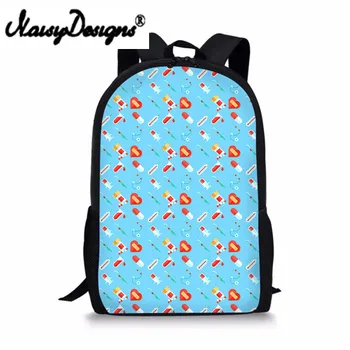 

Noisydesigns 16 inch Primary School Bag Set Pencil Case for Children Girls Cartoon Nurse Printed Cute Pink Backpack Japanese