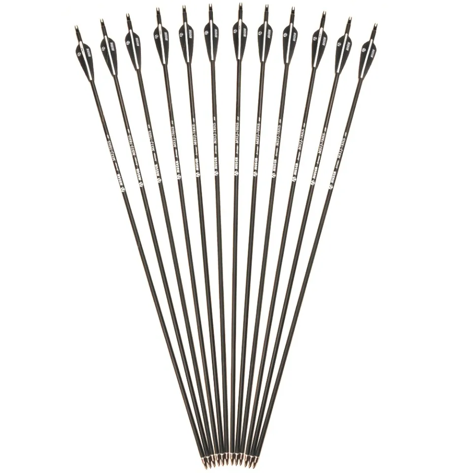 12Pcs 28 inch Fiberglass Arrows Spine 700 OD 7mm For Recurve Bows Youth Practise