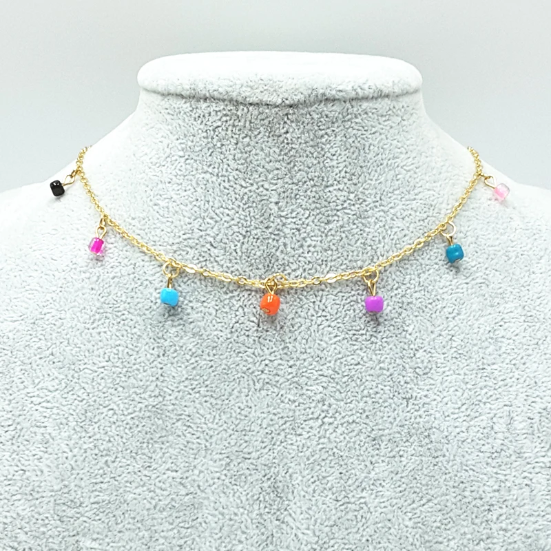 Новое поступление KBJW Оригинальное многоцветное колье с бусинами, богемное ювелирное изделие, модное делящееся универсальное простое ожерелье для женщин