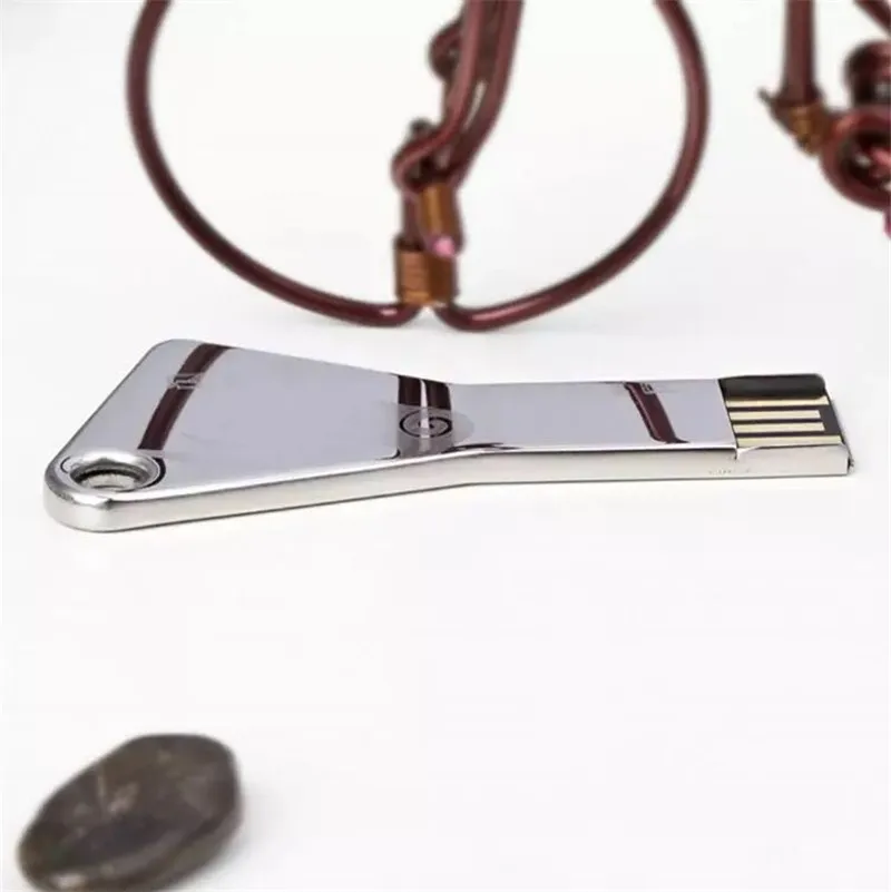 Micro usb stick 2,0 128 ГБ USB флэш-накопитель 64 флэш в виде ключа формы 32 ГБ флеш-накопитель металлический золотой Флешка 16 Гб memoria stick 8 ГБ 4 ГБ