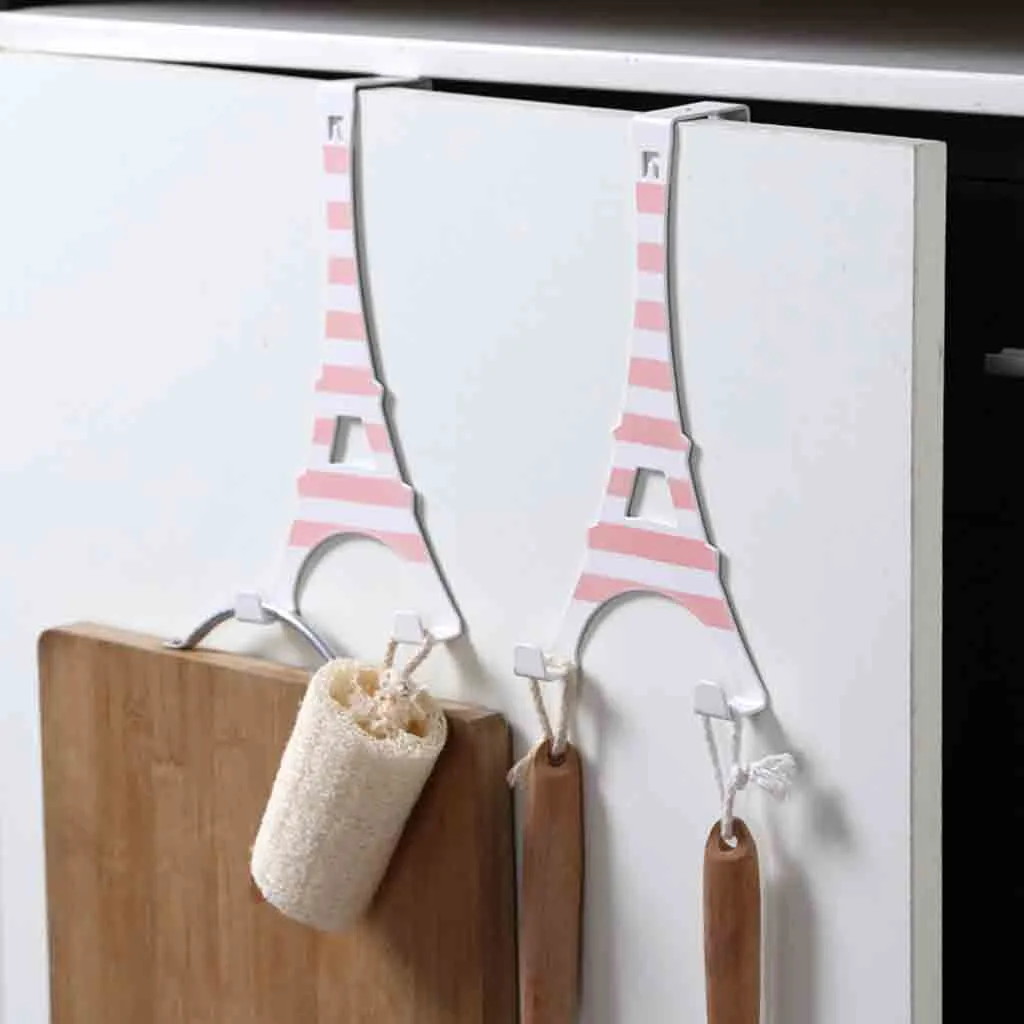 cheap Hat Clothes Coat Towel Bag Over Door Bathroom 2 Hooks Hanger Hanging Rack Holder Dropshipping Jun14