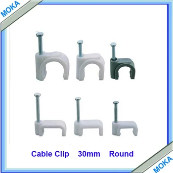 

50 pcs a Lot 30mm Clamp For Wire Mount Cable Tie Fix Holder Clips White