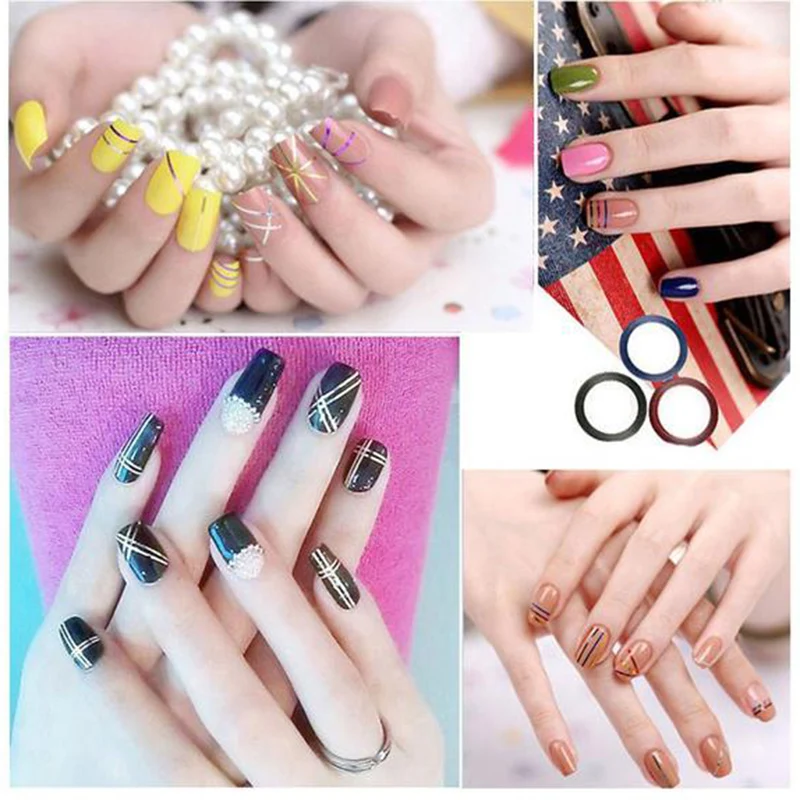 New 1Pc Mixed 30 Colors Radium Nail Line Sticker Roll Striping Tape Line Nail Art Decoration Sticker Adhesive Art Stick