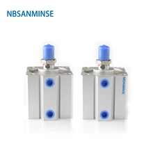 NBSANMINSE SDA32 With Magnet Compact Cylinder AirTAC Type Double Acting Cylinder Pneumatic Parts Air Cylinder komori machine spare parts ls40 water roller cylinder air cylinder
