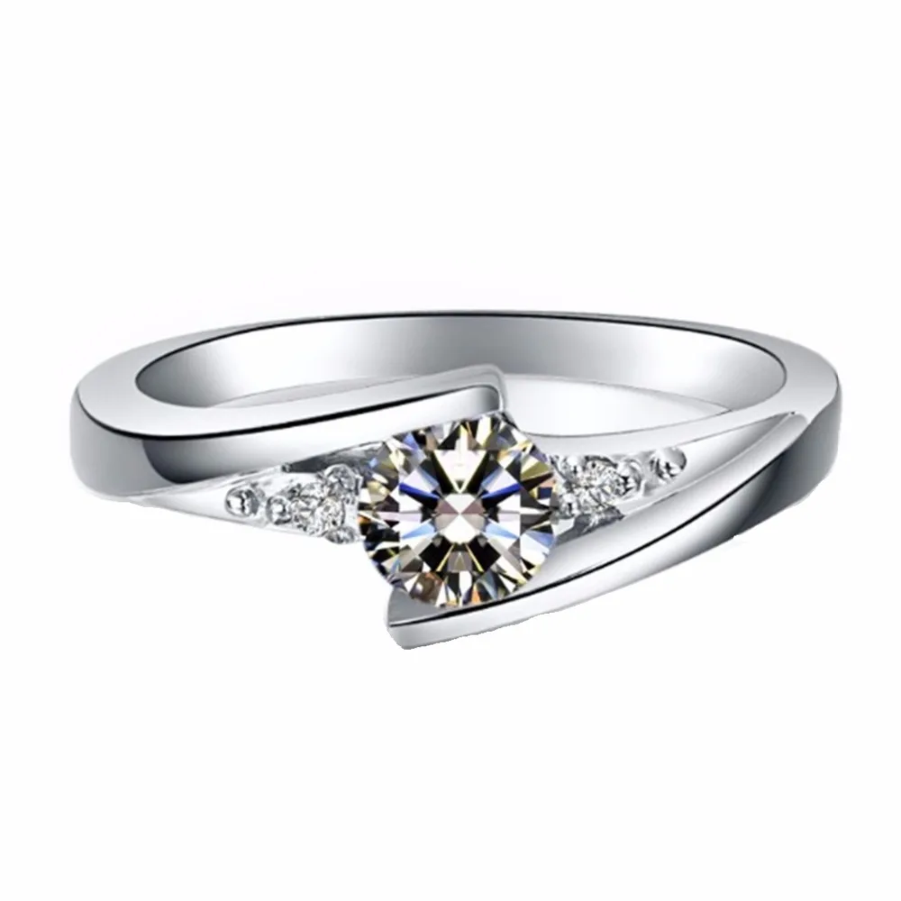 

Genuine Gold 750 Moissanite Synthetic Diamonds Ring Positive 1CT Star Promise White Gold Solitaire Engagement Jewelry Ring G18K