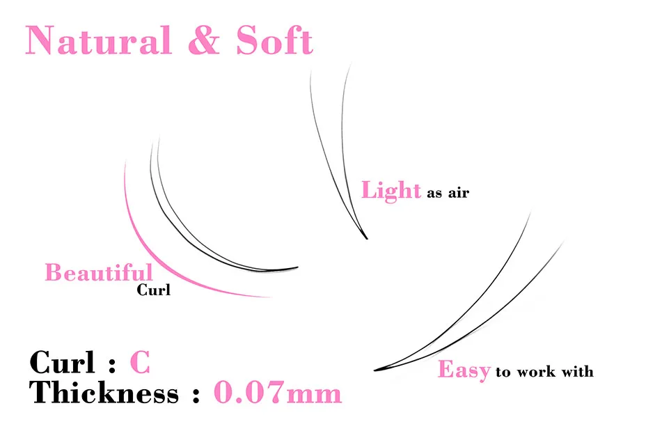 Kimcci 0,07 C Curl 2D индивидуальное Кластерное наращивание ресниц натуральные мягкие длинные черные прививки ресницы профессиональные ресницы норки