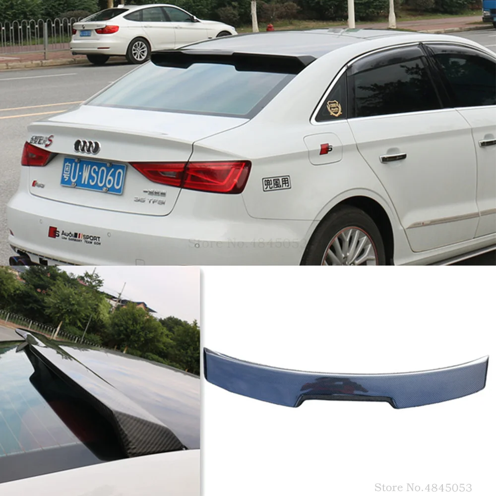 

For Audi A3 S3 Sedan 2014 2015 2016 2017 2018 2019 Car Carbon Fiber Rear Spoiler Tail Trunk Wing Lip Black And White Spoiler