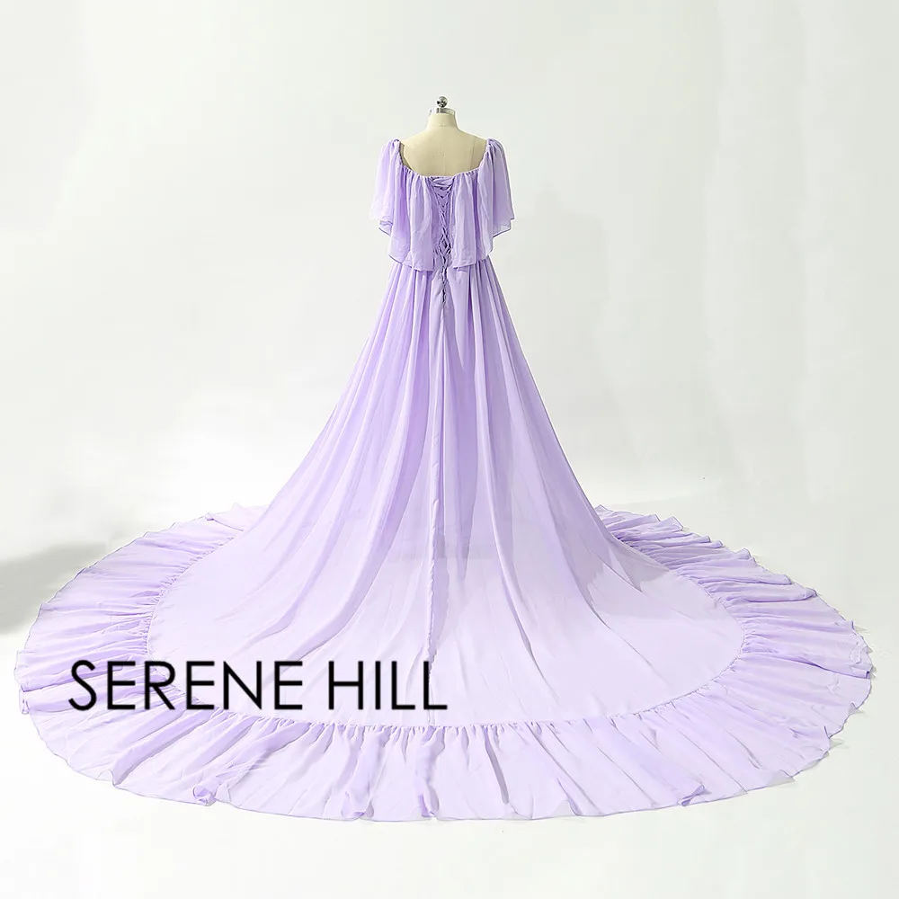 Фиолетовые без рукавов сексуальные шифоновые Свадебные платья для беременных фотографии Простые Свадебные платья размера плюс Serene Хилл HA2044
