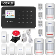 KERUI W18 TFT цветной экран беспроводной GSM wifi сигнализация Домашняя безопасность охранная сигнализация комплект Android iPhone IOS приложение дистанционное управление