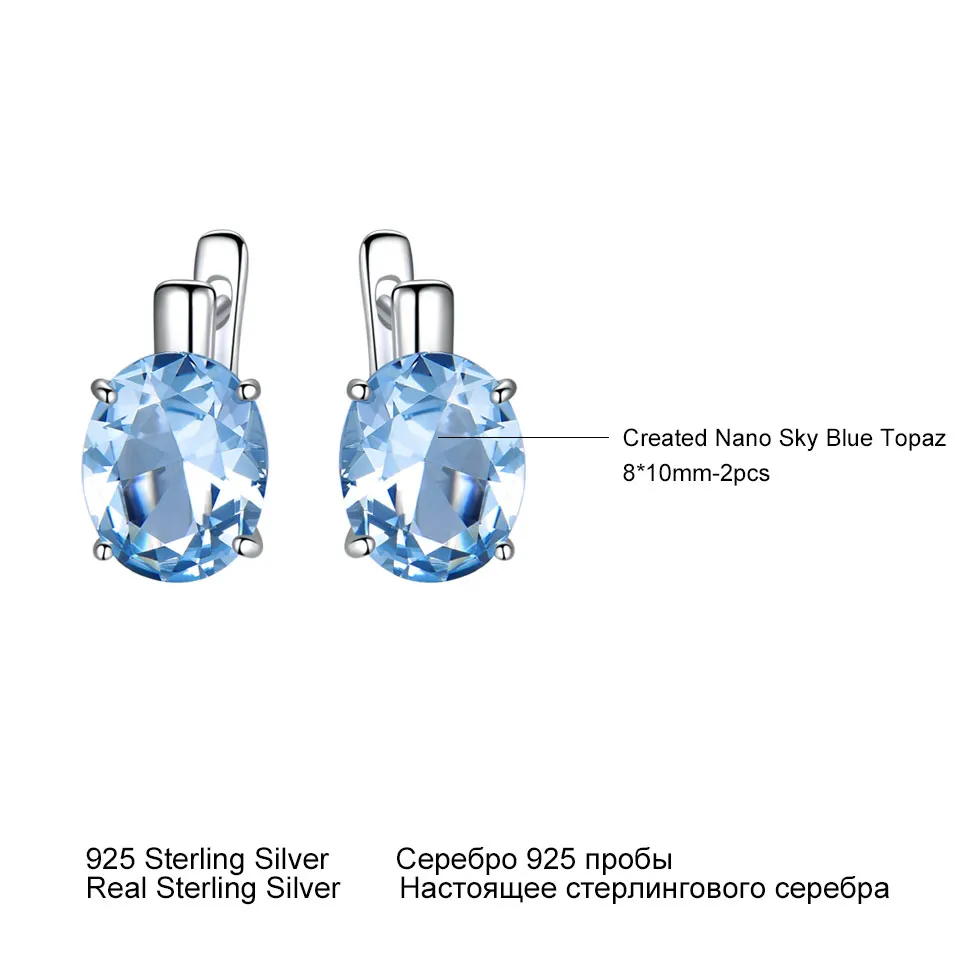 UMCHO Sky Blue Gemstone Clip Earrings For Women 925 Sterling Silver Fine Jewelry Wedding Engagement Emerald Korean Earrings New UMCHO Sky Blue Gemstone Clip Earrings For Women 925 Sterling Silver Fine Jewelry Wedding Engagement Emerald Korean Earrings New