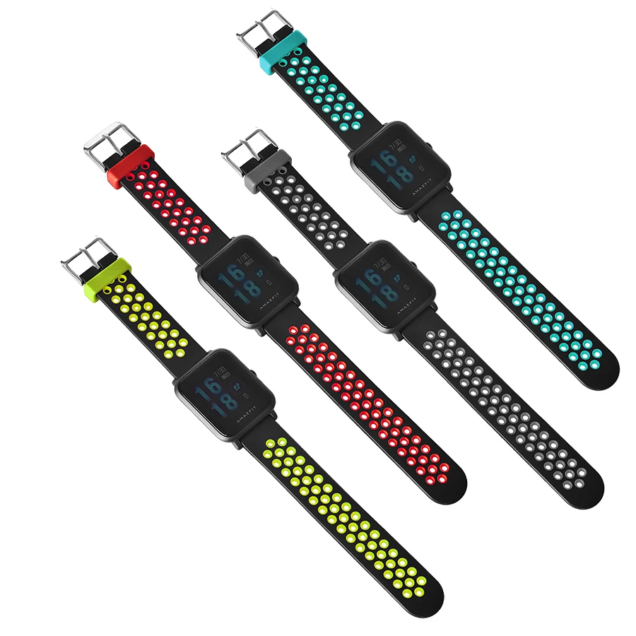 Ремешок силиконовый для часов Amazfit GTR браслет Huami Stratos 3 2 2S Pace GTS Bip S U 47 мм 42 22/20
