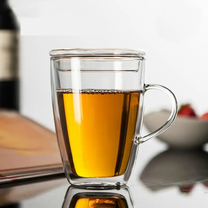 350ml/250ML New Clear Kung Fu Heat Resistant Double Wall Glass Tea