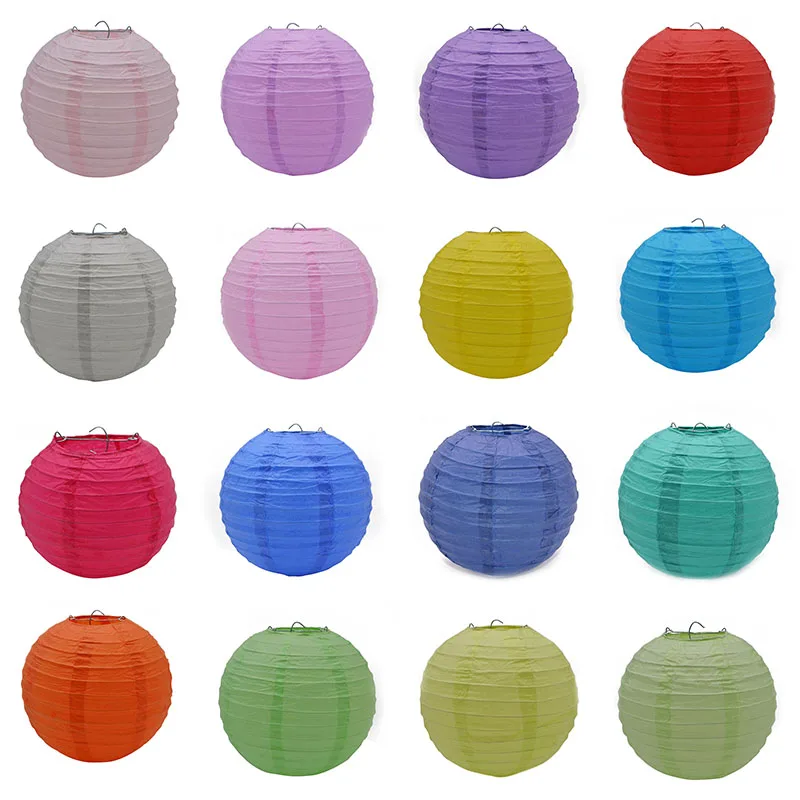 

1Pcs 10/15/20/25/30CM Tissue Paper Lanterns Round Chinese Style Lampion Ball Hanging Paper Ball For Wedding Party Decoration