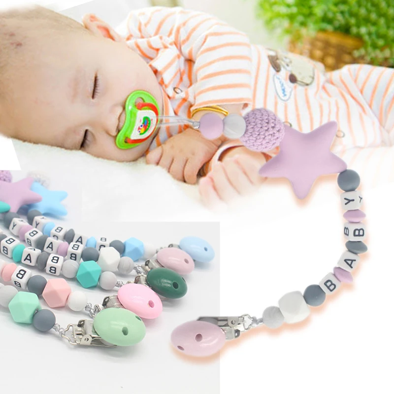 

Drop shipping CYSINCOS New Baby Pacifier Clip Colorful Pacifier Chain for Baby Teething Soother Pacifier Clips Leash Strap