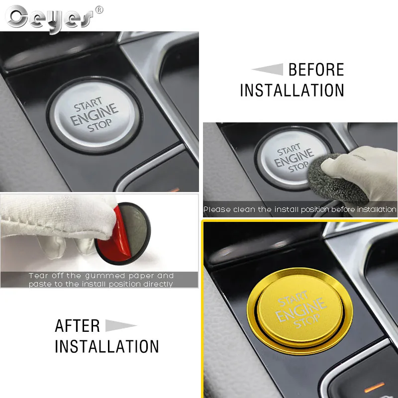 Car Start Engine Button Key Ring for VOLKSWAGEN AUDI SKODA SEAT (33)