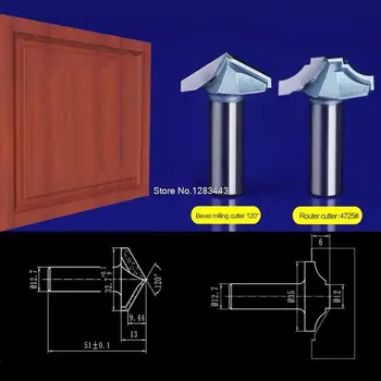 

2pcs/set 12.7*32.7mm Bevel milling cutter+12.7*35mm Door frame knife Chest/Door wood flat edge trimmer milling cutter 4725