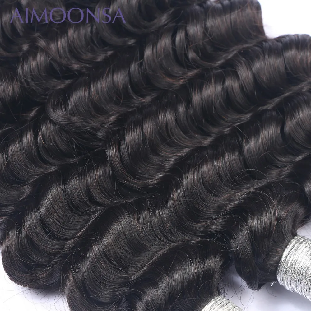 Brazilian Human Hair Bundles With Closure Deep Wave Lace Closure With 3 Bundles Natural Color Remy Hair Extensions Brazilian Human Hair Bundles With Closure Deep Wave Lace Closure With 3 Bundles Natural Color Remy Hair Extensions