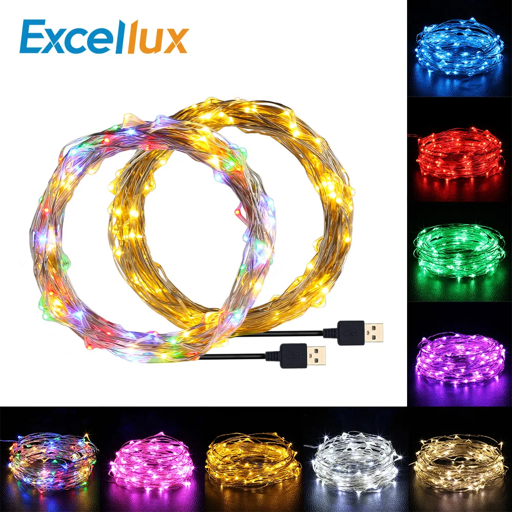 

LED String lights 10M 5M 2M Cooper Wire Garland Home Christmas Wedding Party Decoration Led Light String Battery USB Fairy light