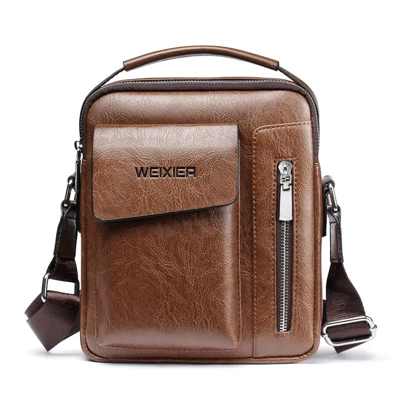 Us 15 27 Men Bag 2019 New Fashion England Style Crossbody Leather Messenger Vintage Casual Shoulder Bags Zipper Man Handbags On
