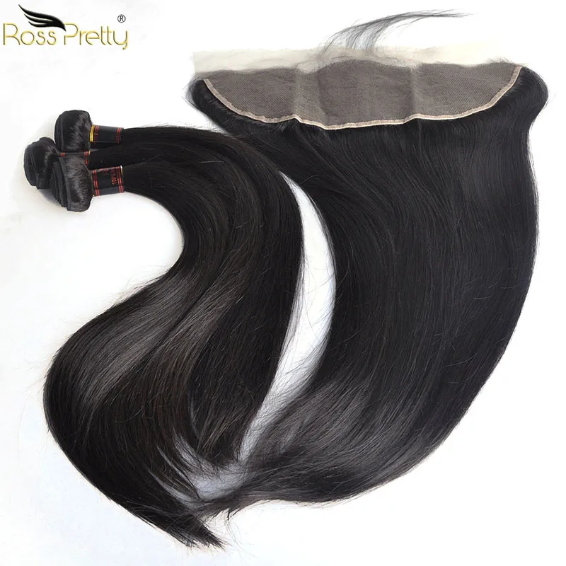 Brazilian straight hair bundles with frontal