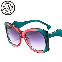 Селла тенденции Карамельный цвет градиентная оправа для очков крупные женские солнцезащитные очки модные женские прозрачные площади