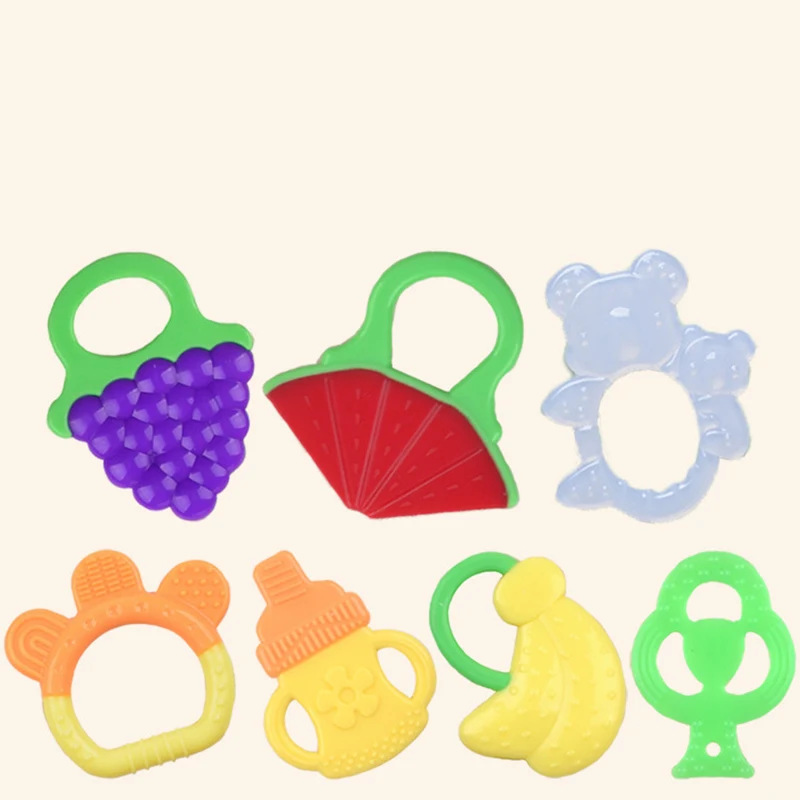 

Baby Silicone Teether Pacifier Cartoon Fruit Toothbrush Nursing For Baby Teether Training