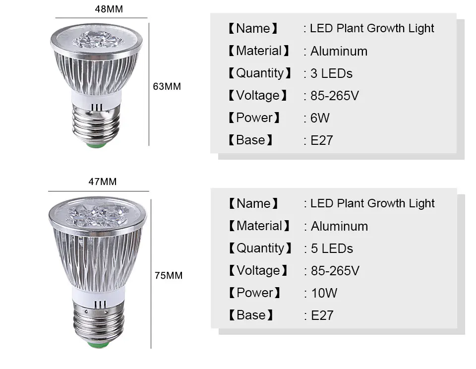 High Power LED Grow Light E27 Full Spectrum Fitolampy Indoor Grow lamp for Plants Flowers Seeds Grow Tent Box Replace Sunlight (10)