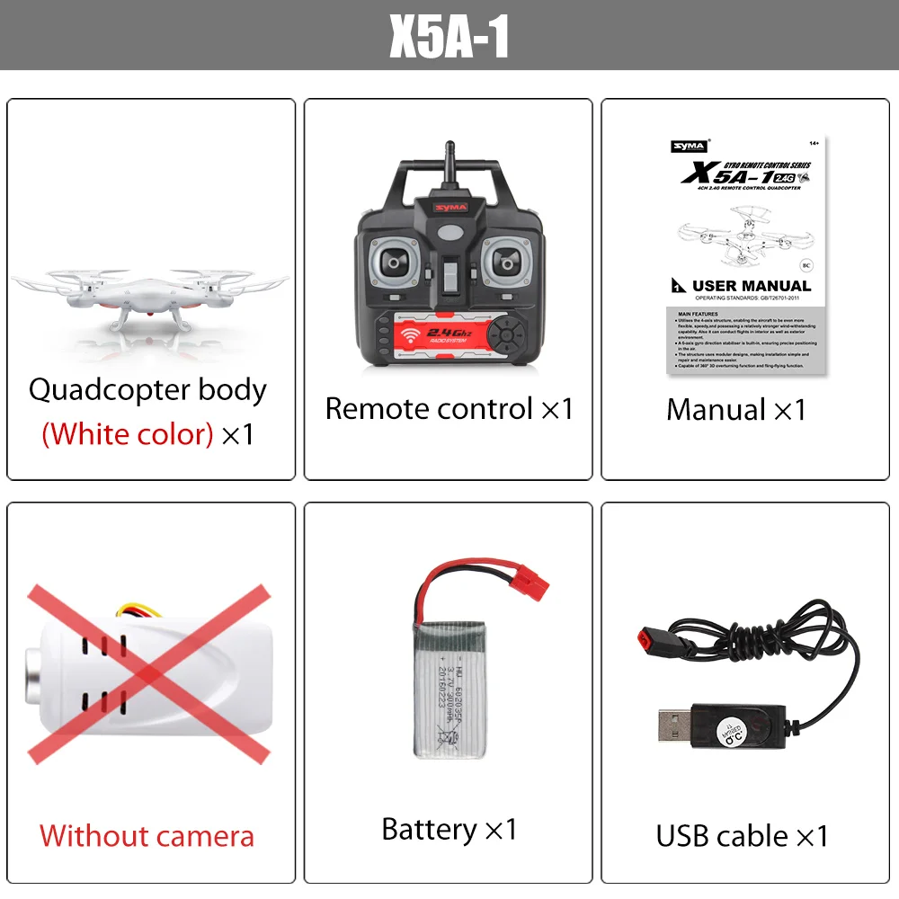 SYMA Радиоуправляемый Дрон X5A 2,4G 6 осевой гироскоп пульт дистанционного управления Квадрокоптер самолет вертолет дроны без камеры белый Дрон - Цвет: X5A1 no camera 1b