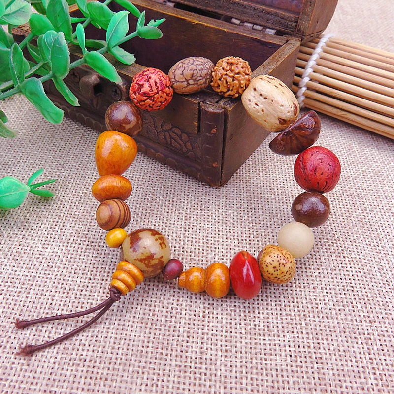 

Tradition Retro Tibet Buddhist Prayer Temple Religion Jewelry Natural 18 Bodhi Seed Bracelet Bangle Buddha Wood Beads Bracelet