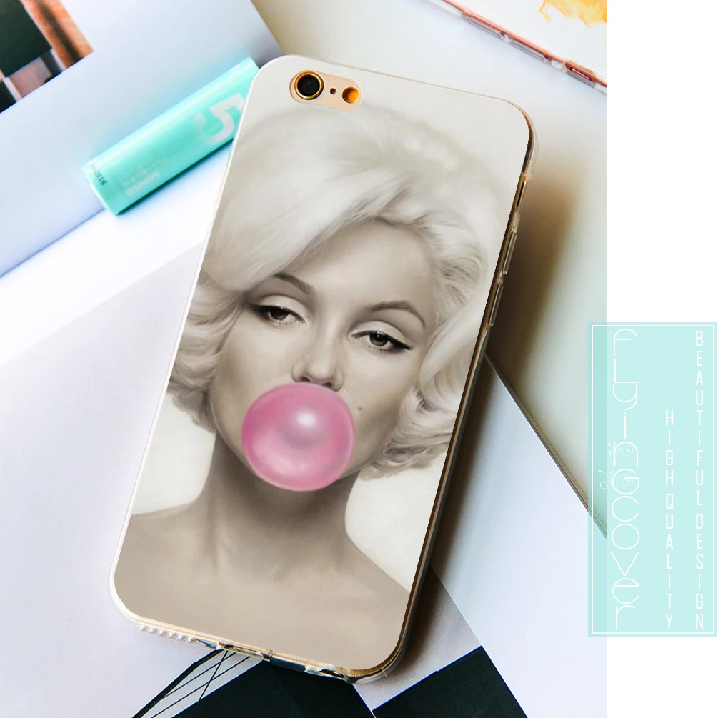 Coque Marilyn Monroe Bubble Gum Weichen Silikon Telefon Fällen für iPhone XS Max XR X 7 8 6 6 s plus 5 s 5 SE 5C 4 s 4 iPod Touch 5