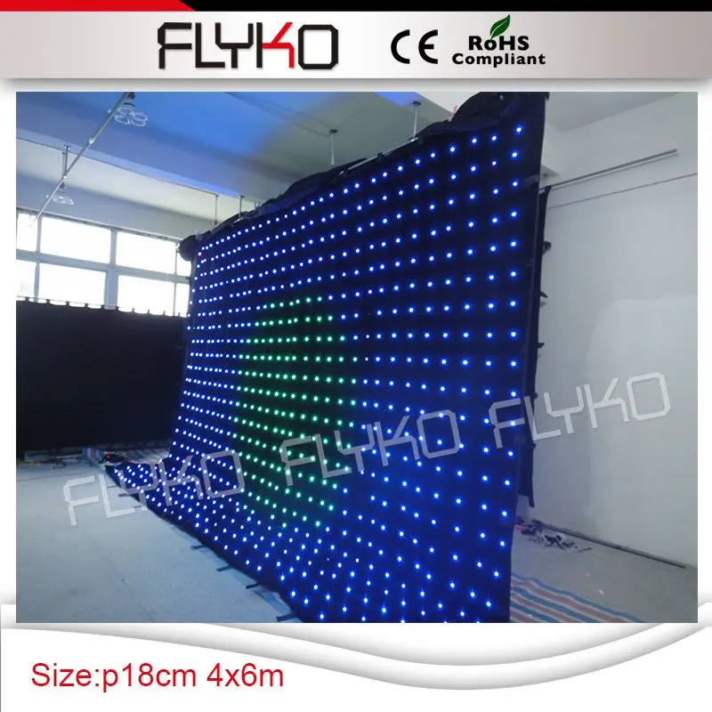 

P180mm led effect light low price 14ft high by 20ft width video led curtain with led lights changeable color