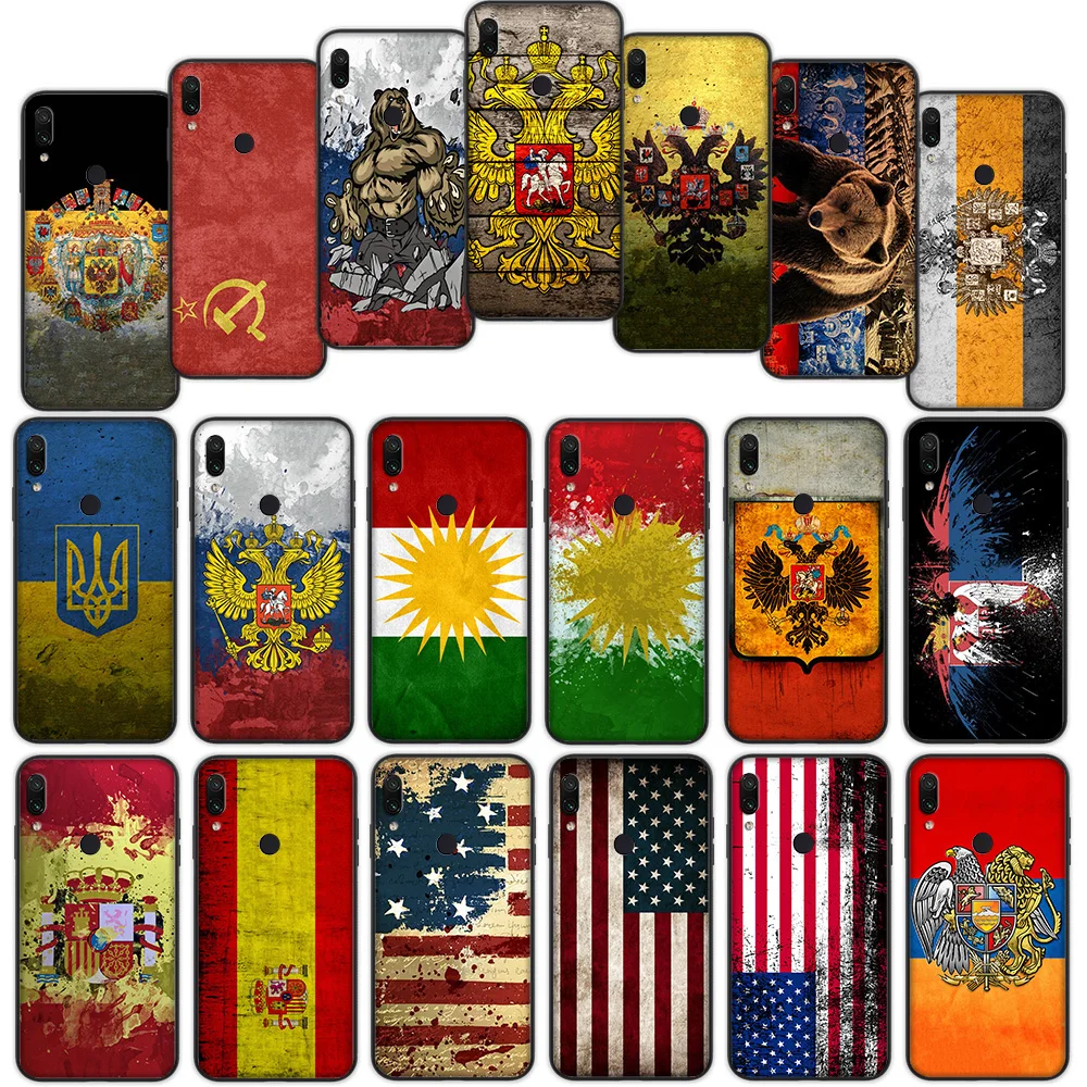 

Russian US UK Flag Soft Cover Case for Xiaomi Redmi Note 7 4 4X 6 Pro 5 Plus 5A 6A Go S2