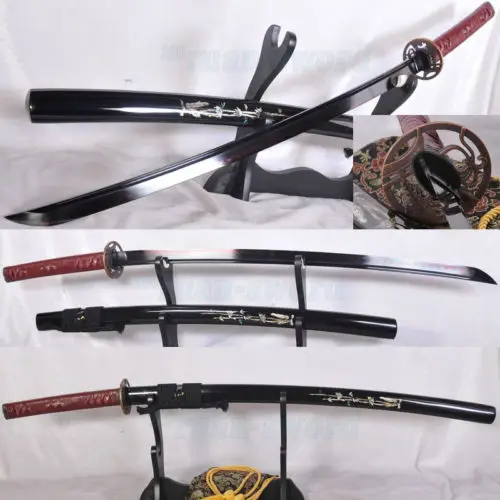 

REAL FLAME HAMON CLAY TEMPERED FOLDED STEEL JAPANESE SAMURAI SWORD SHARP BLADE