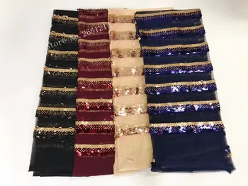

4 colors Best Selling sequins African Lace Fabric BZL-102901 Nigerian French Fabric