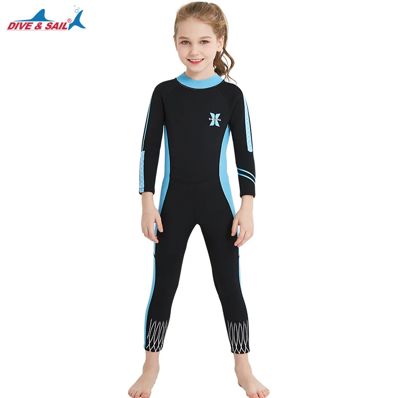 Детский костюм для дайвинга lycra2.5 мм сиамский теплый подводного плавания с