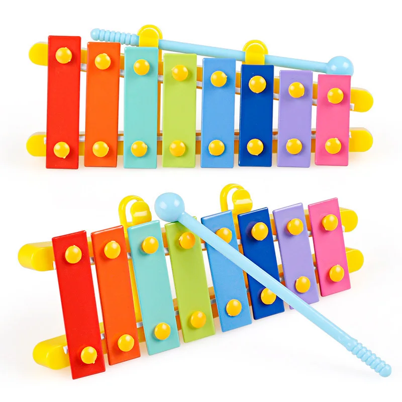 Дети ребенок 8 ключ в форме гитары ксилофон для малышей Детская Хлопушка музыкальный инструмент игрушки с Малле м