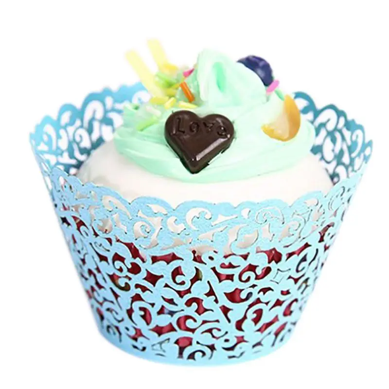 

10pcs Lace Laser Cut Cupcake Wrapper Liner Baking Cup Hollow Paper Cake Cup Diy Baking Fondant Cupcake Cases