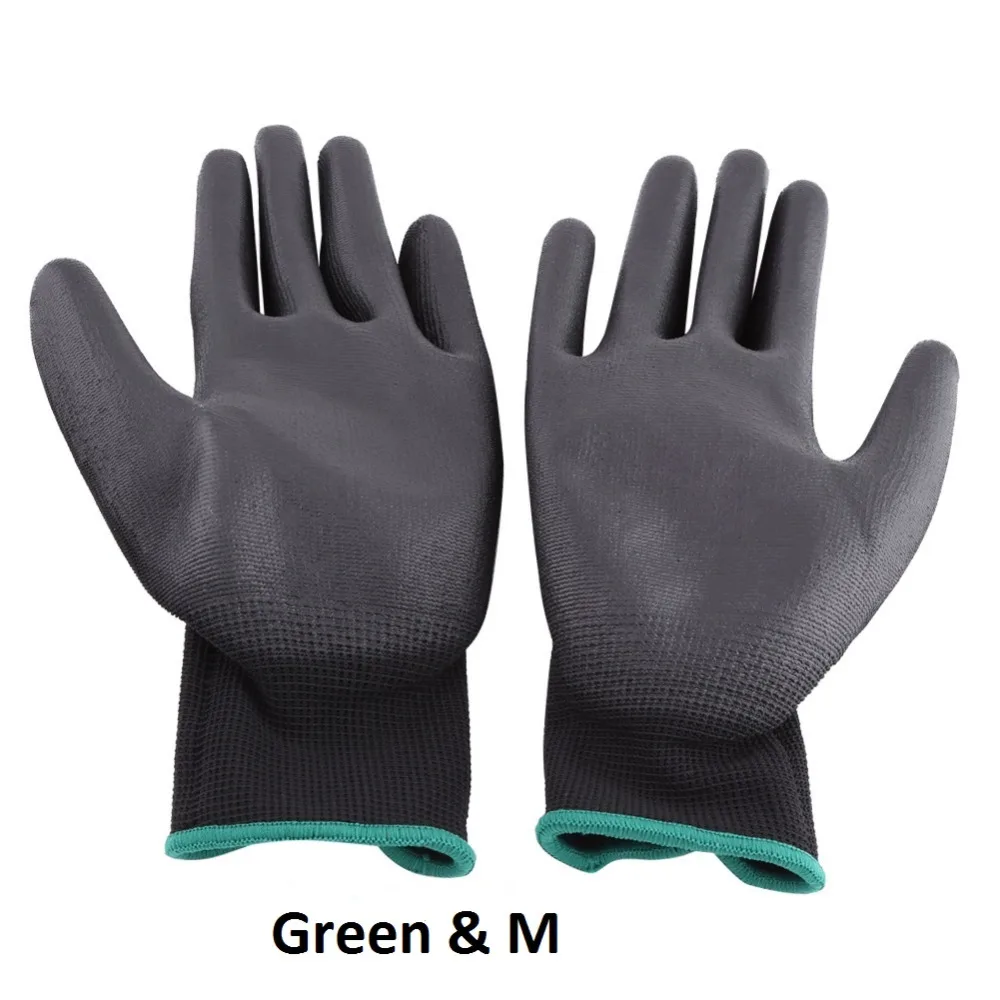 12 пар/лот перчатки антистатические защитные рабочие перчатки ПУ Антистатическая электронная интегральная схема рабочие перчатки защита покрытие рукавицы