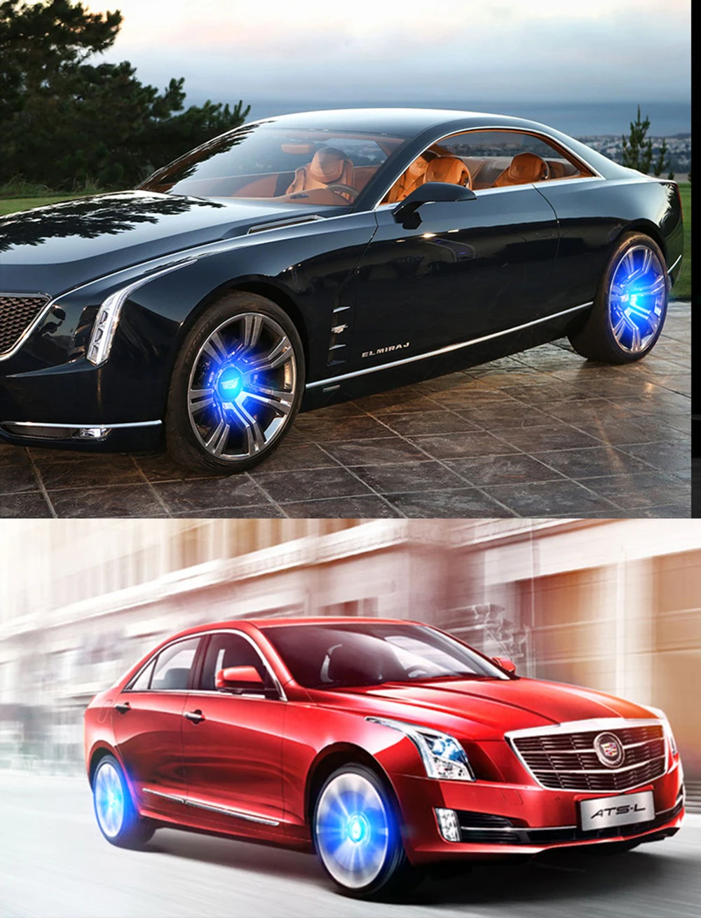 4 шт. для Cadillac выделенный магнитный подвесной светодиодный Колпаки Ступицы