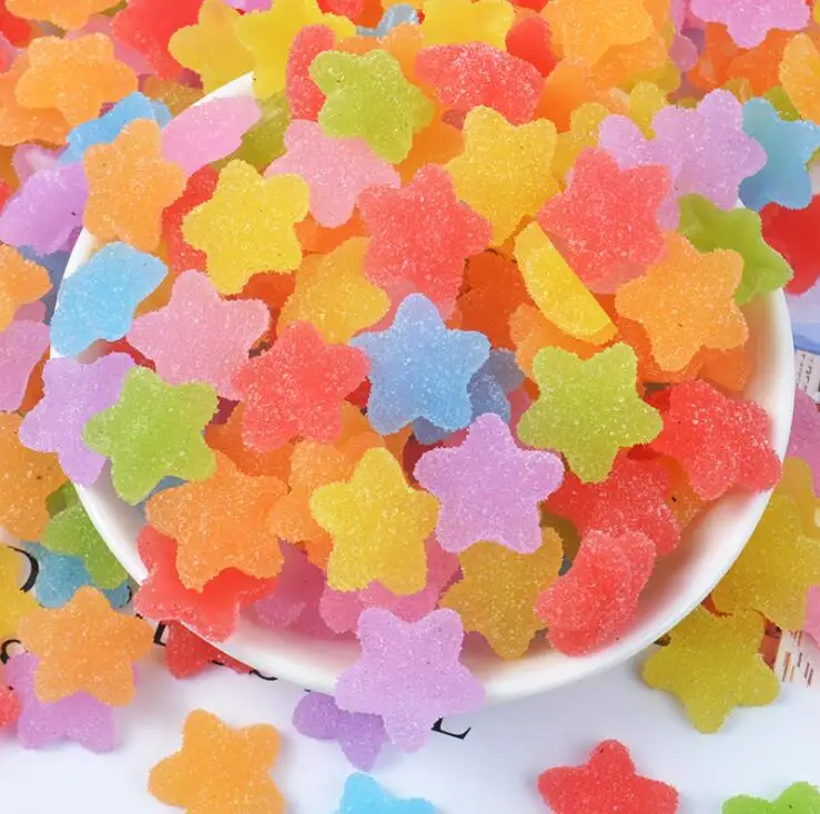 Смола Kawaii с пятиконечными звездами смолы кабошон плоской задней поверхностью