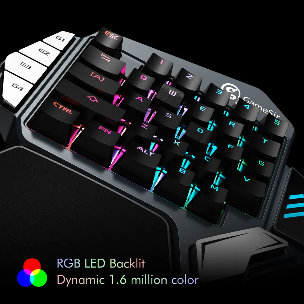  GameSir Z1 Red/Blue Mechanical Keyboard Single hand Gaming Keypad RGB Backlight Type C Cable For PU