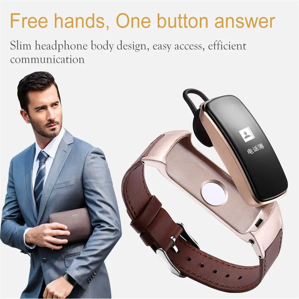 Timethinker Смарт часы браслет Bluetooth наушники фитнес трекер беспроводные кровяное