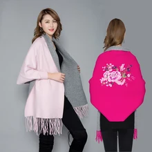 Новое поступление, модное высококачественное пончо с вышивкой, Осень-зима, толстая большая теплая шаль, женское удобное мягкое пончо для улицы