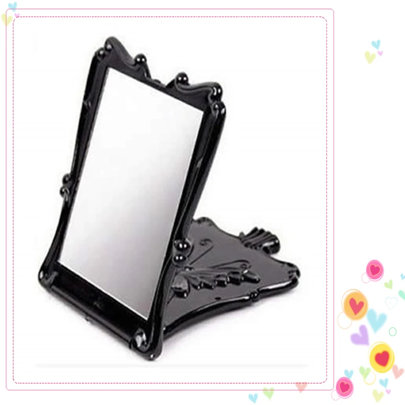 

1 Pc New Korea Women Portable Black Butterfly Rose Retro Foreign Makeup Compact Pocket Mirror Elegant Makeup Cosmetic Mirror Hot