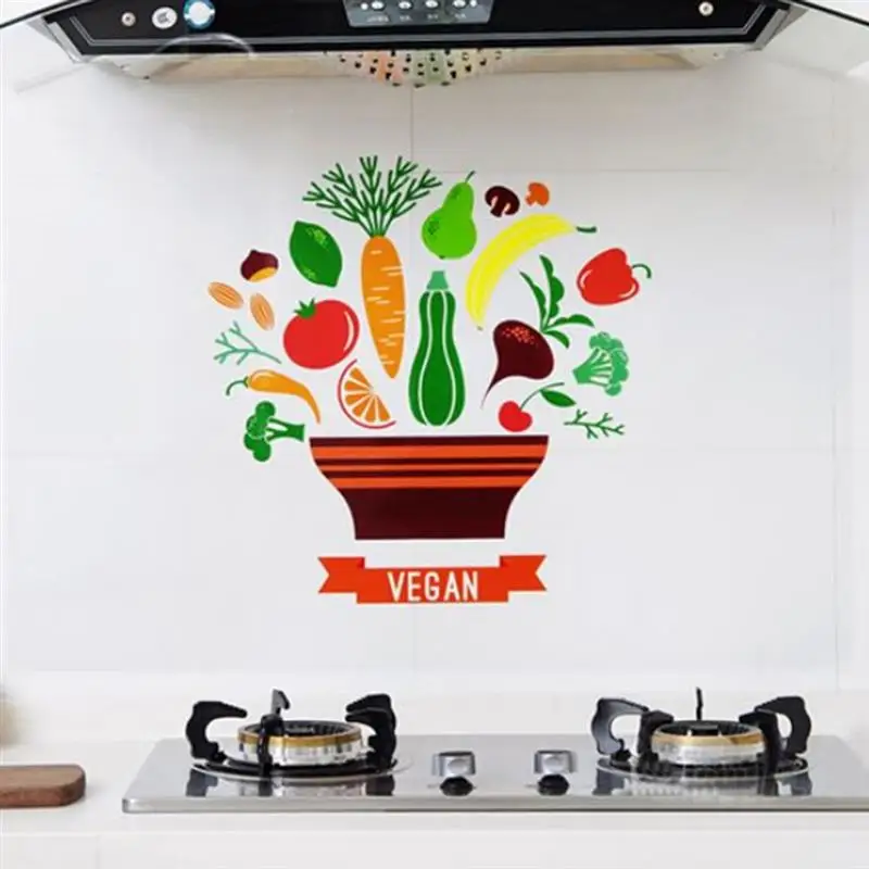 Kitchen Wall Sticker Waterproof Self Adhesive Oil Proof Creative Wall